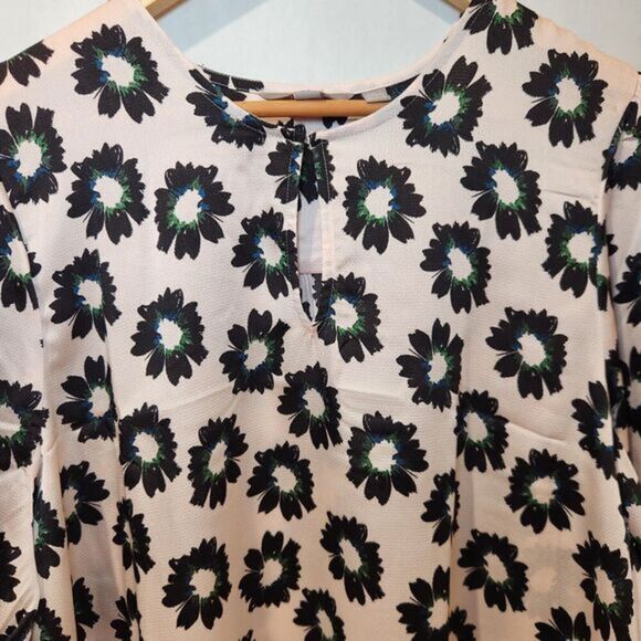 Ted Baker Long Sleeve Top With‎ Keyhole, Flower Print - Pink, Large - Picture 5 of 5
